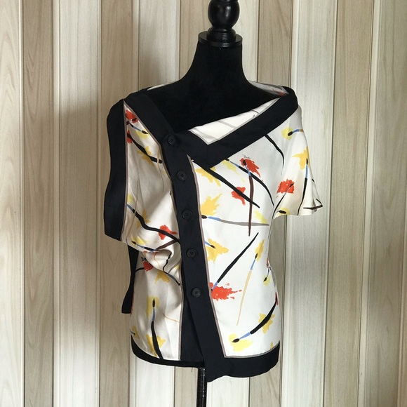 EMILIO PUCCI( Made in Italy) TOP; WOMAN BLOUSE 100% Silk.